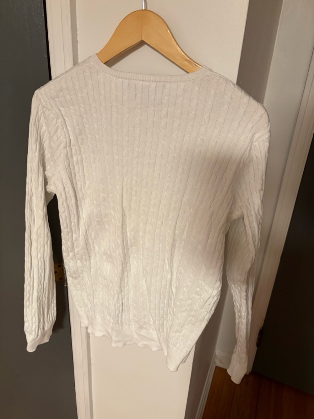 Ralph Lauren Sport Cream Cable Knit Button-Up Cardigan - Picture 2 of 3